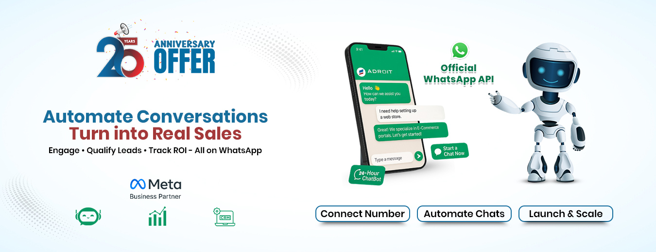 Official WhatsApp API automation for chatbot-based sales and lead management
