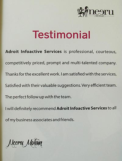 Customer Testimonails