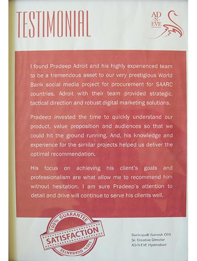 Customer Testimonails